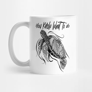 Turtle, Flower, Positive, Marine, Spiritual Mug